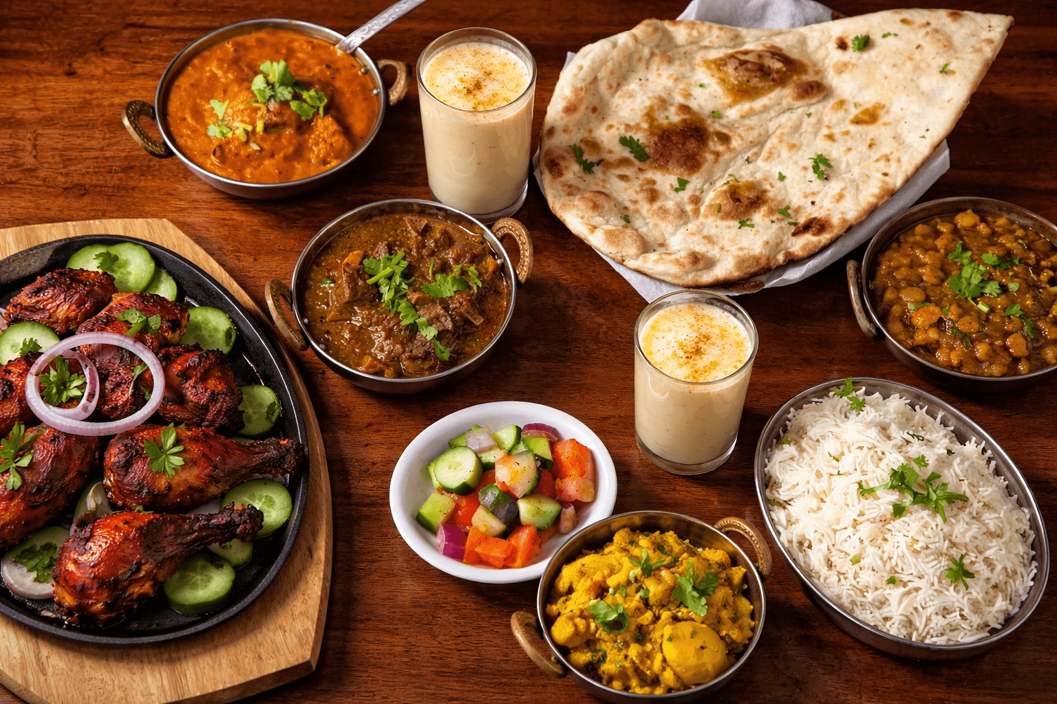 Restaurant hero background showcasing our signature dishes